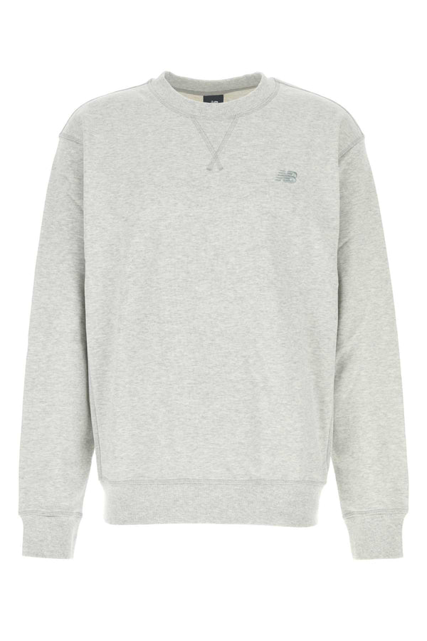 Melange Light Grey Cotton Sweatshirt Ashheather Exterior: Maglieria