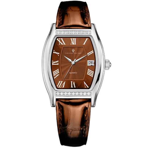 Christian Van Sant Stainless steel case watch in brown