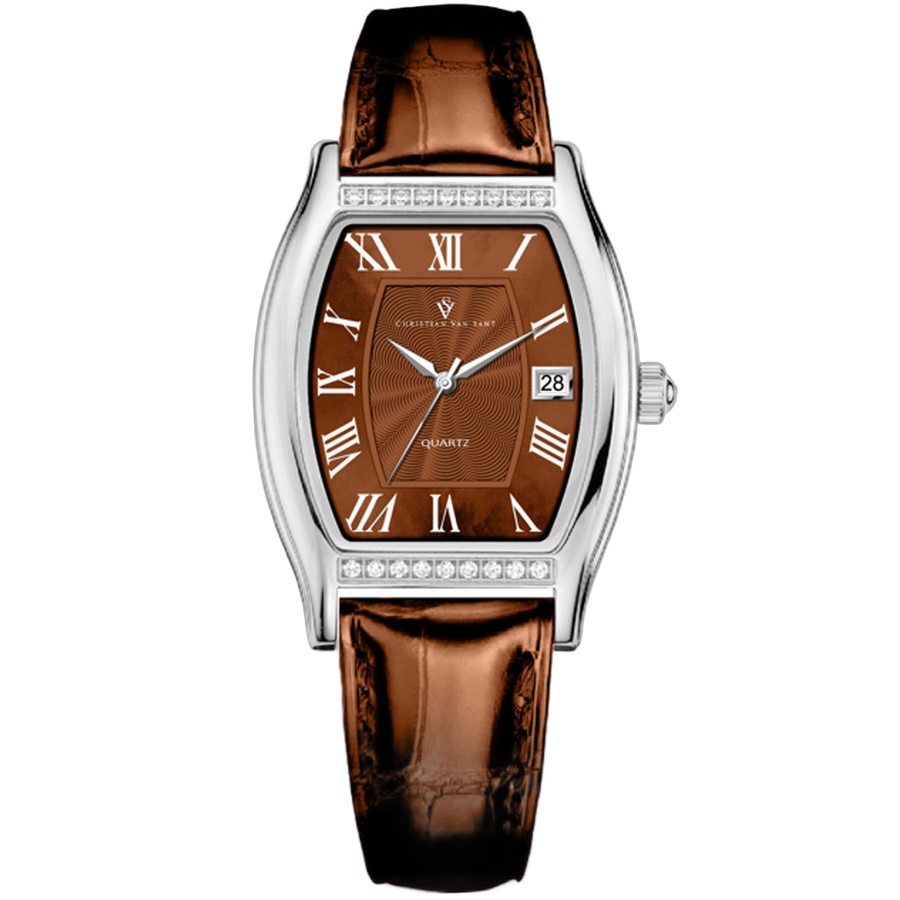 Christian Van Sant Stainless steel case watch in brown