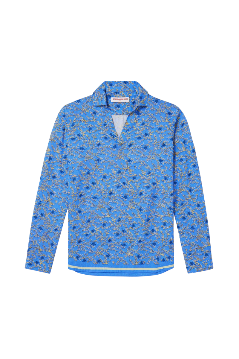 Orlebar Brown 80% viscose shirt in blue