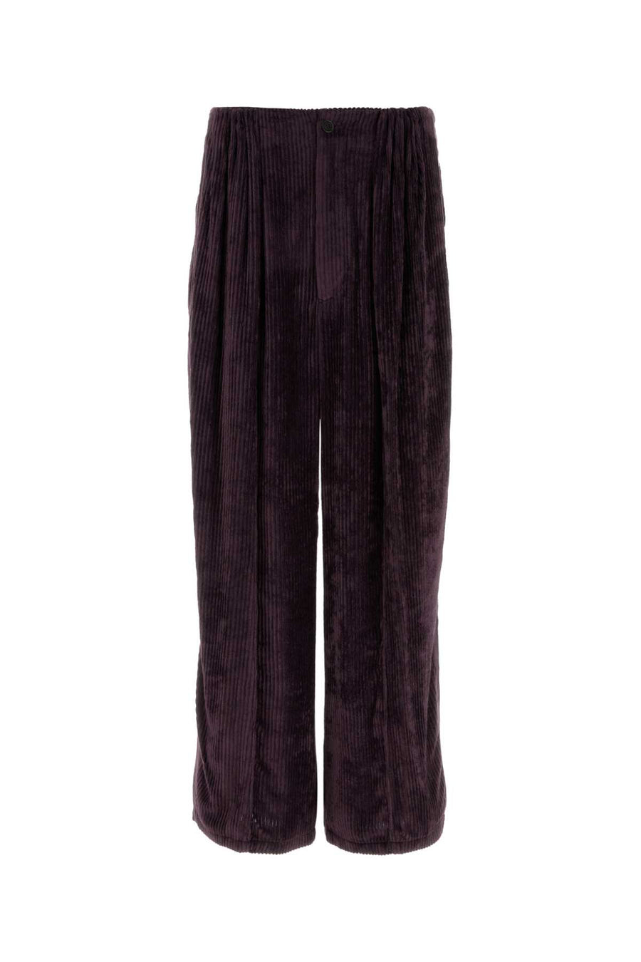 Purple Corduroy Wide-Leg Pant Nightshade Exterior: Viscose Pantaloni