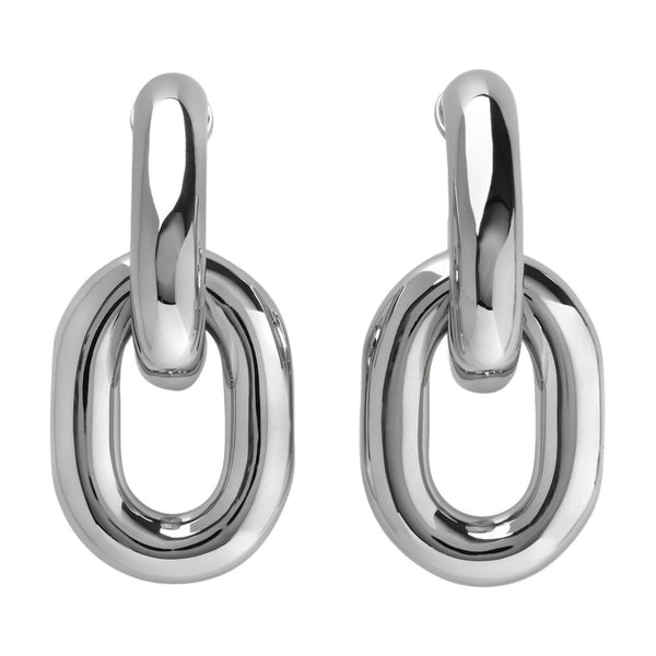 Rabanne Silver-plated brass hoops in silver