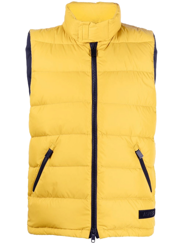 Aspesi Lining: 100% Feather Down gilet in yellow