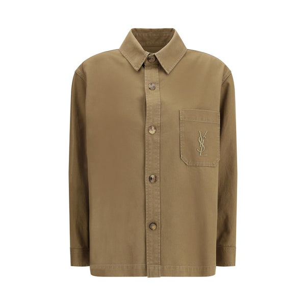 Saint Laurent 73% Cotton 27% Linen overshirt in beige