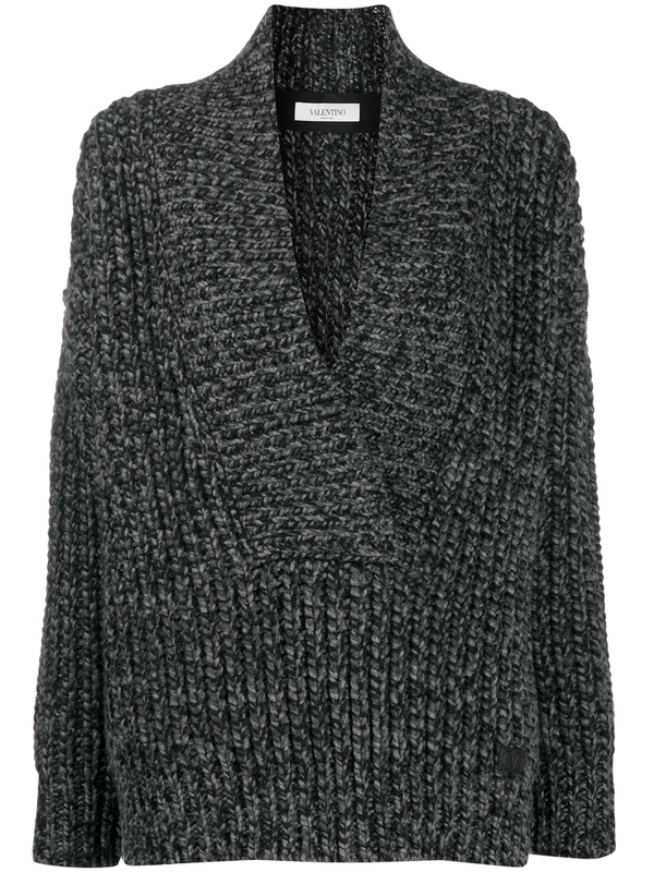 Valentino Virgin wool/cashmere blend sweater in black
