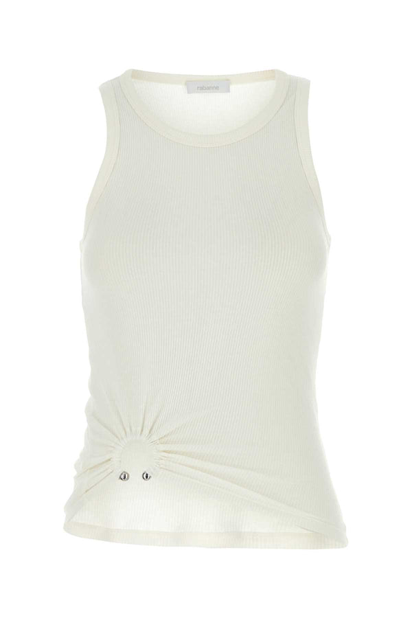 Rabanne Shirt 97% Cotton tank top in white