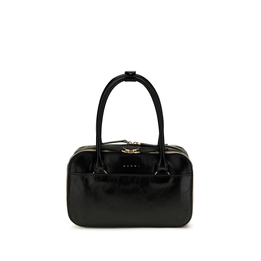 Marni 100% Calf Leather Bos Taurus top handle bag in black