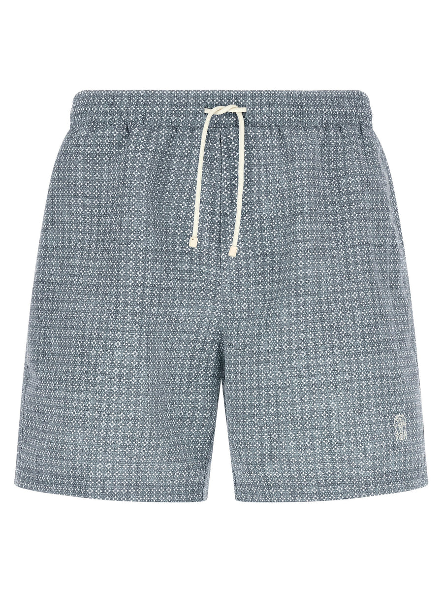 Brunello Cucinelli 100% Polyester swim shorts in blue