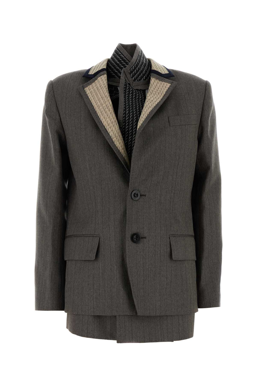 Embroidered Wool Blazer Brown Exterior: Lining: Cupro Giacche E Gilet