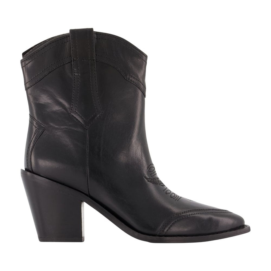 Cara Spazzo Ankle Boots - Zadig & Voltaire Leather Black Calfskin Shoes / Ankle-boots