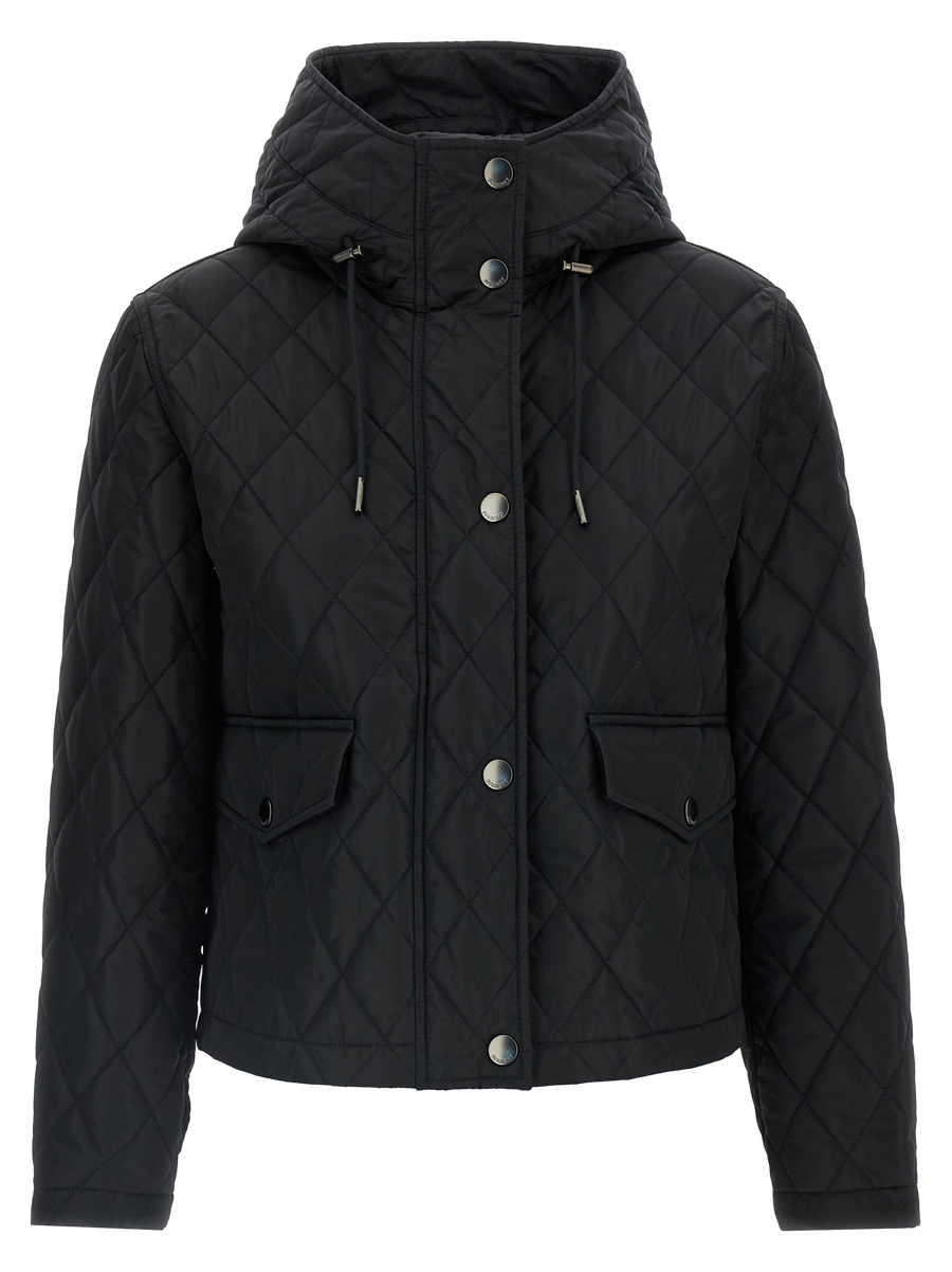 Black Polyamide Full-Length Jacket Clothing