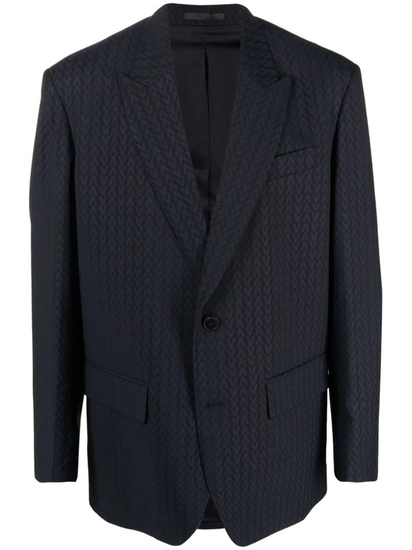 Valentino Wool-mohair blend blazer in navy