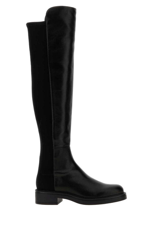 Black Nappa Leather And Fabric Celia Boots Stivali