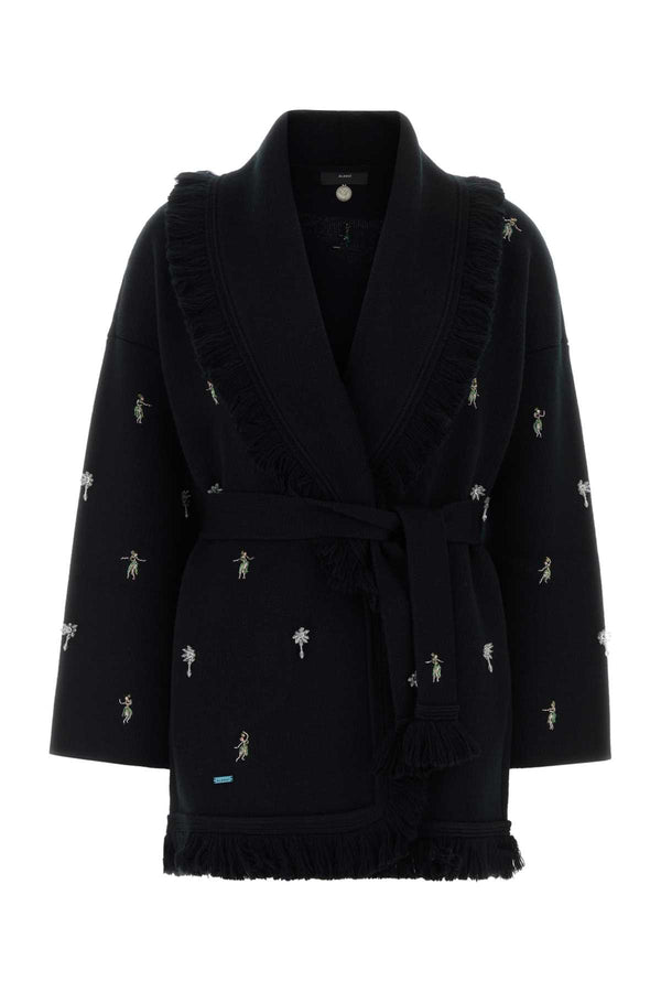 Black Wool Dance With Me Cardigan Blackmulticolor Exterior: Virgin Maglie
