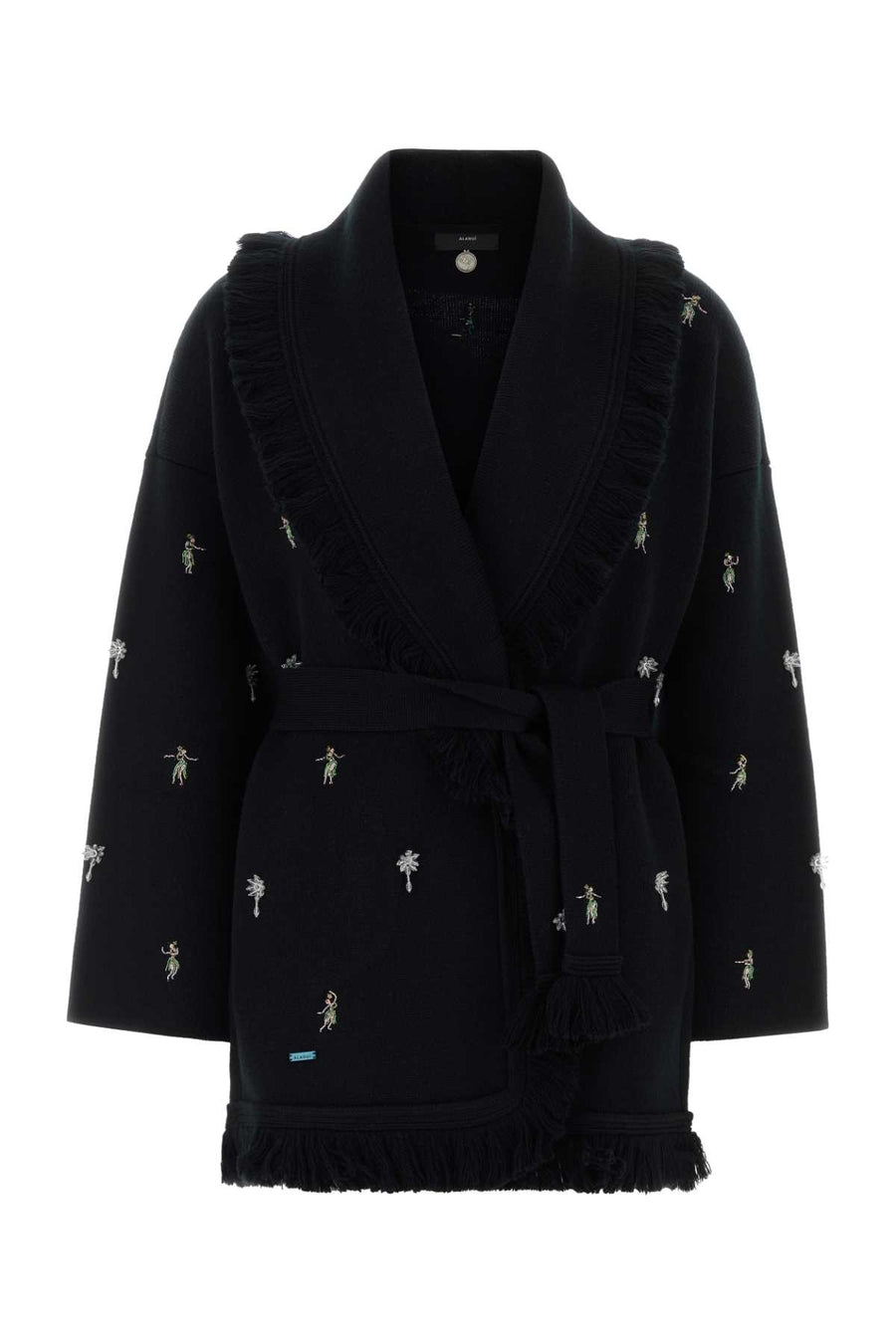 Black Wool Dance With Me Cardigan Blackmulticolor Exterior: Virgin Maglie