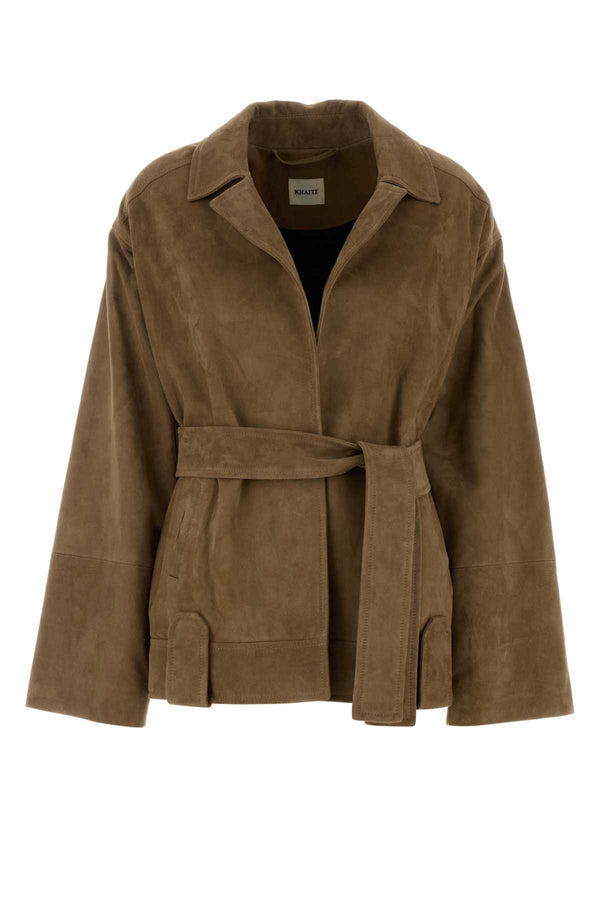 Biscuit Suede Alder Jacket Khaki Exterior: Lamb Lining: Cupro Giacche E Gilet