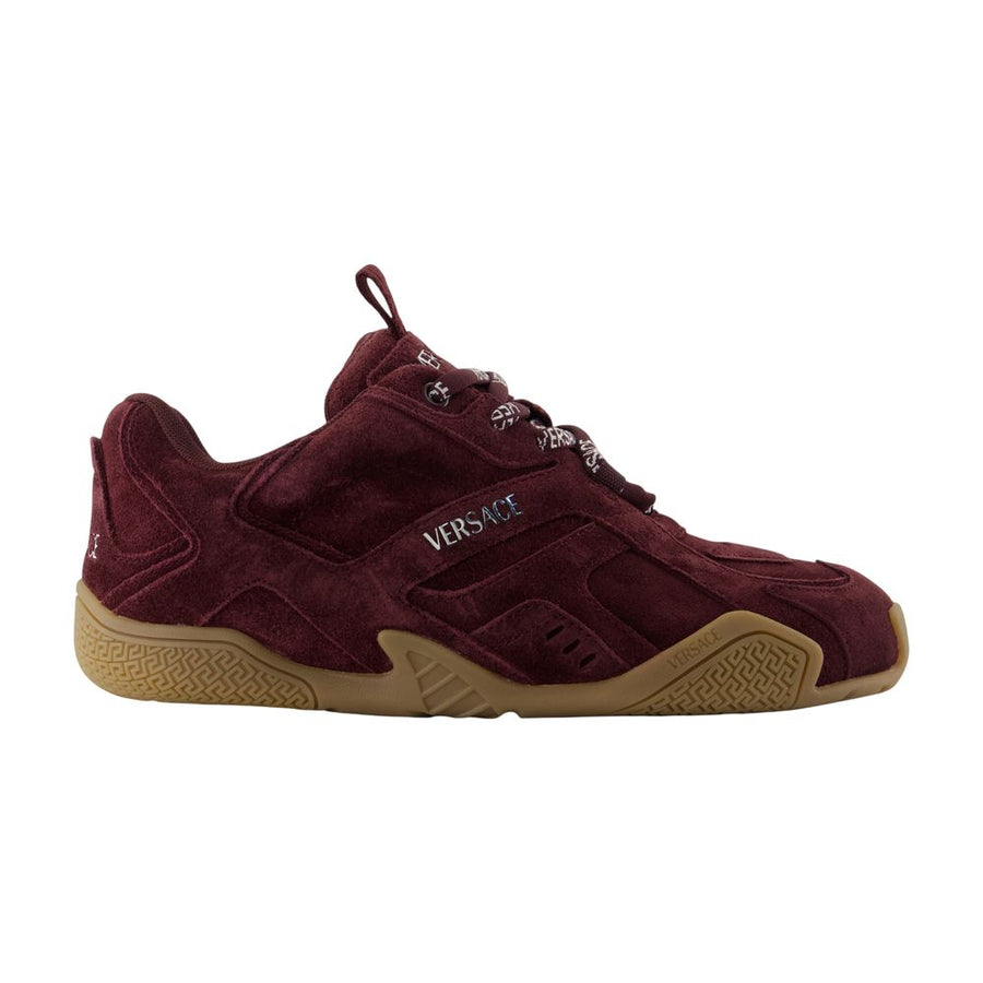 Versace Calfskin sneaker in burgundy