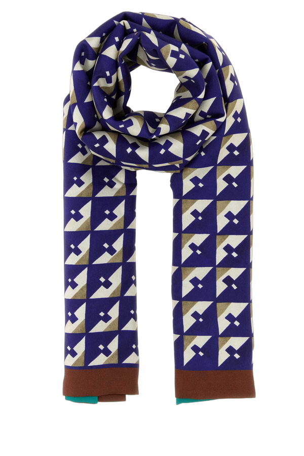 Miu Miu Exterior: 100% Silk scarf in navy