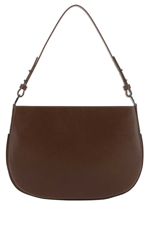 By Far Exterior: 100% Bovine leather; Lining: 100% Cotton; Finishing: Silver metal shoulder bag in brown