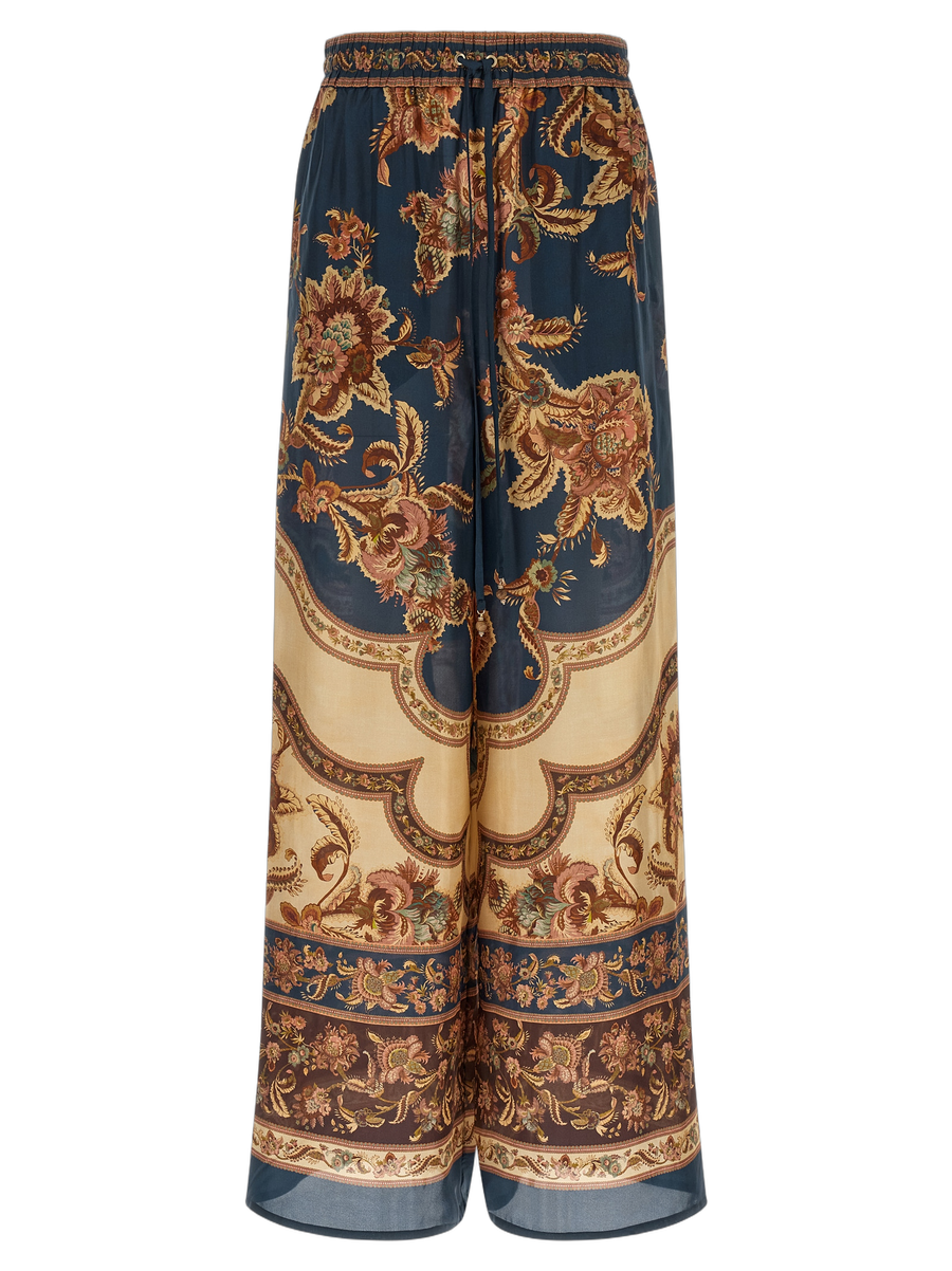 Zimmermann 100% silk trousers in multicolor