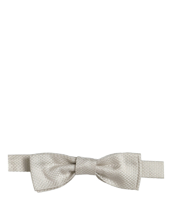 Dolce & Gabbana 100% Silk bow tie in white
