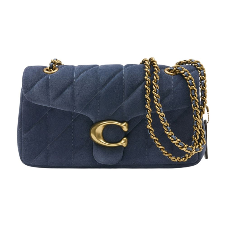 Coach calfskin shoulder bag in navy