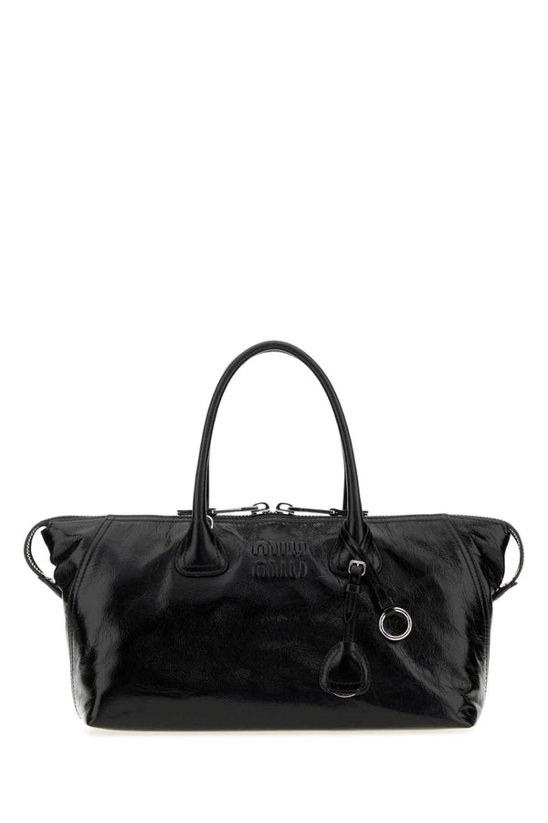 Black Leather Handbag Nero Vitello Borse A Mano