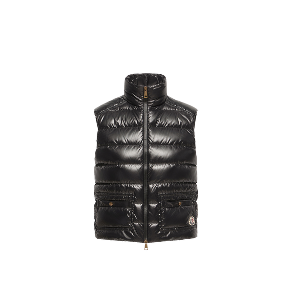 Moncler Nylon lacquered down vest in black