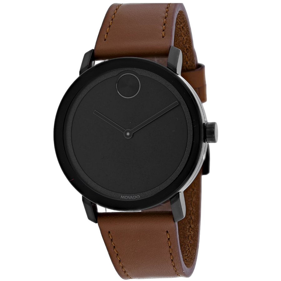 Movado Stainless steel case watch in black