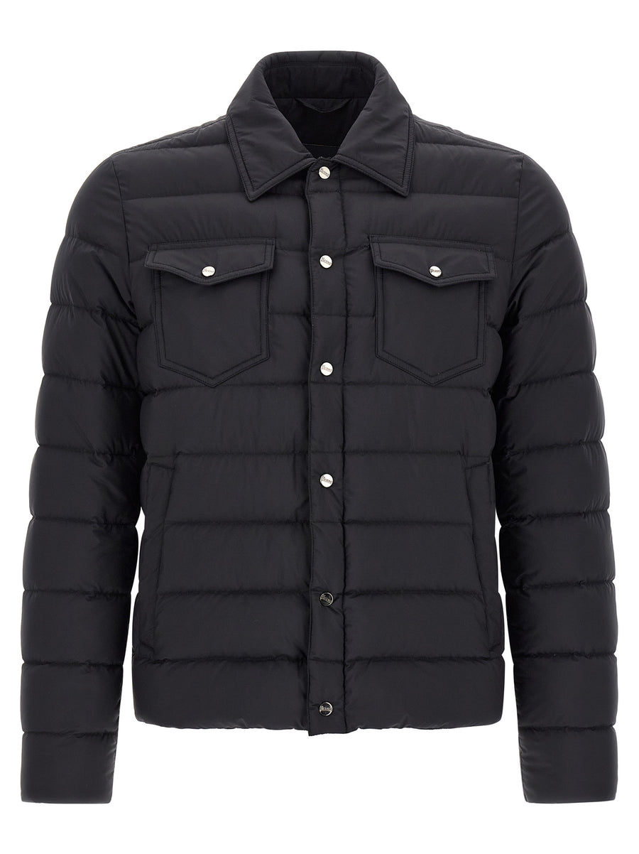Black Polyamide Full-Length Jacket Clothing