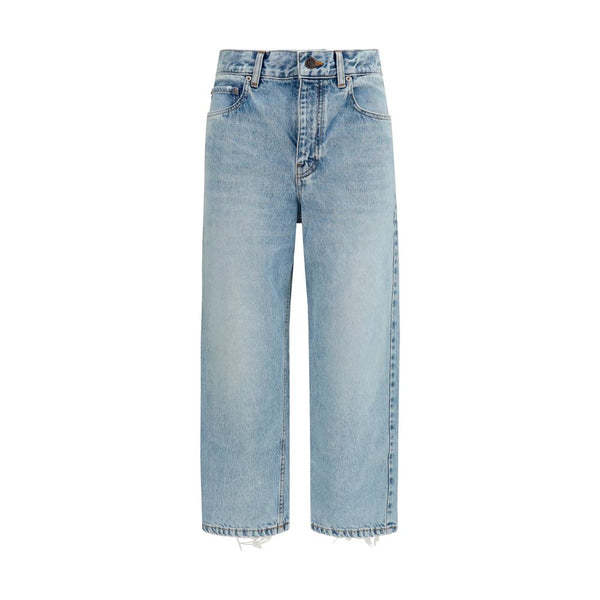 Balenciaga 100% Cotton cropped jeans in blue