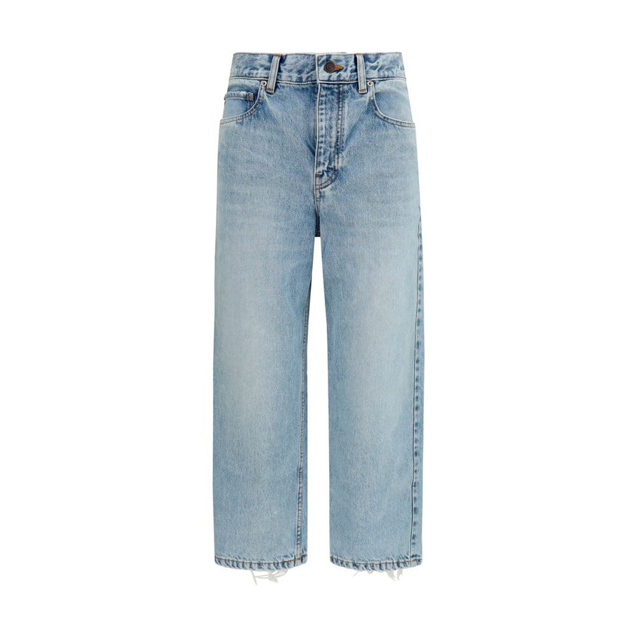Balenciaga 100% Cotton cropped jeans in blue