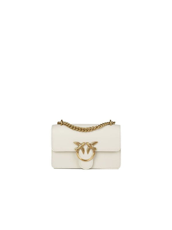 Pinko 100% Cow Leather crossbody bag in white