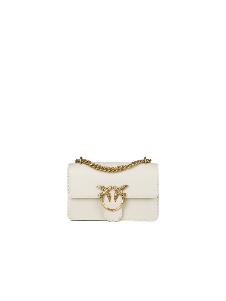 Pinko 100% Cow Leather crossbody bag in white