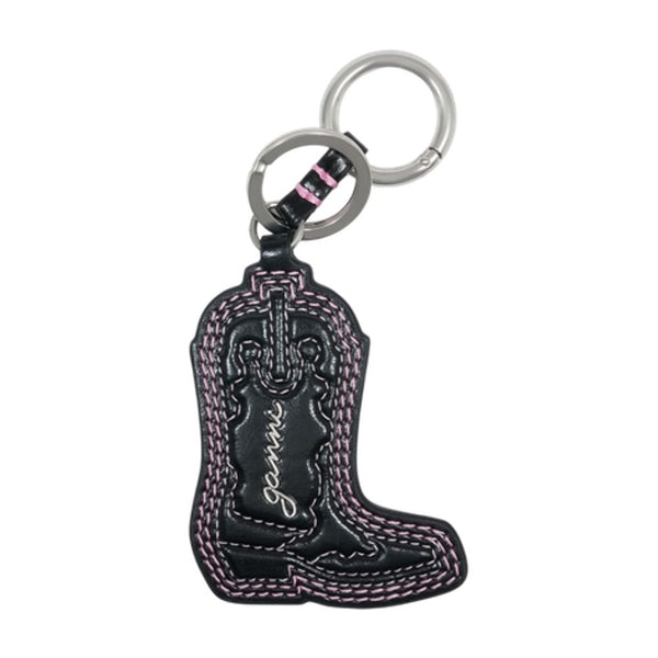 Ganni Calfskin key case in pink