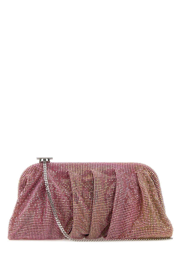 Benedetta Bruzziches Grande Exterior: 100% Fabric; Lining: 100% Fabric; Finishing: Silver metal clutch in pink