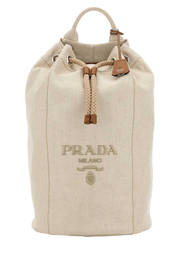 Prada 58% Cotton backpack in beige