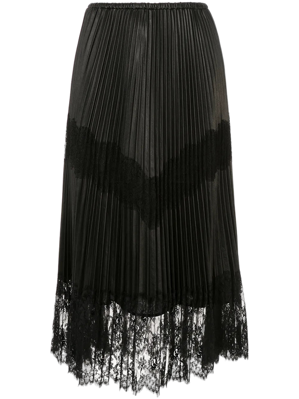 Valentino Lambskin skirt in black