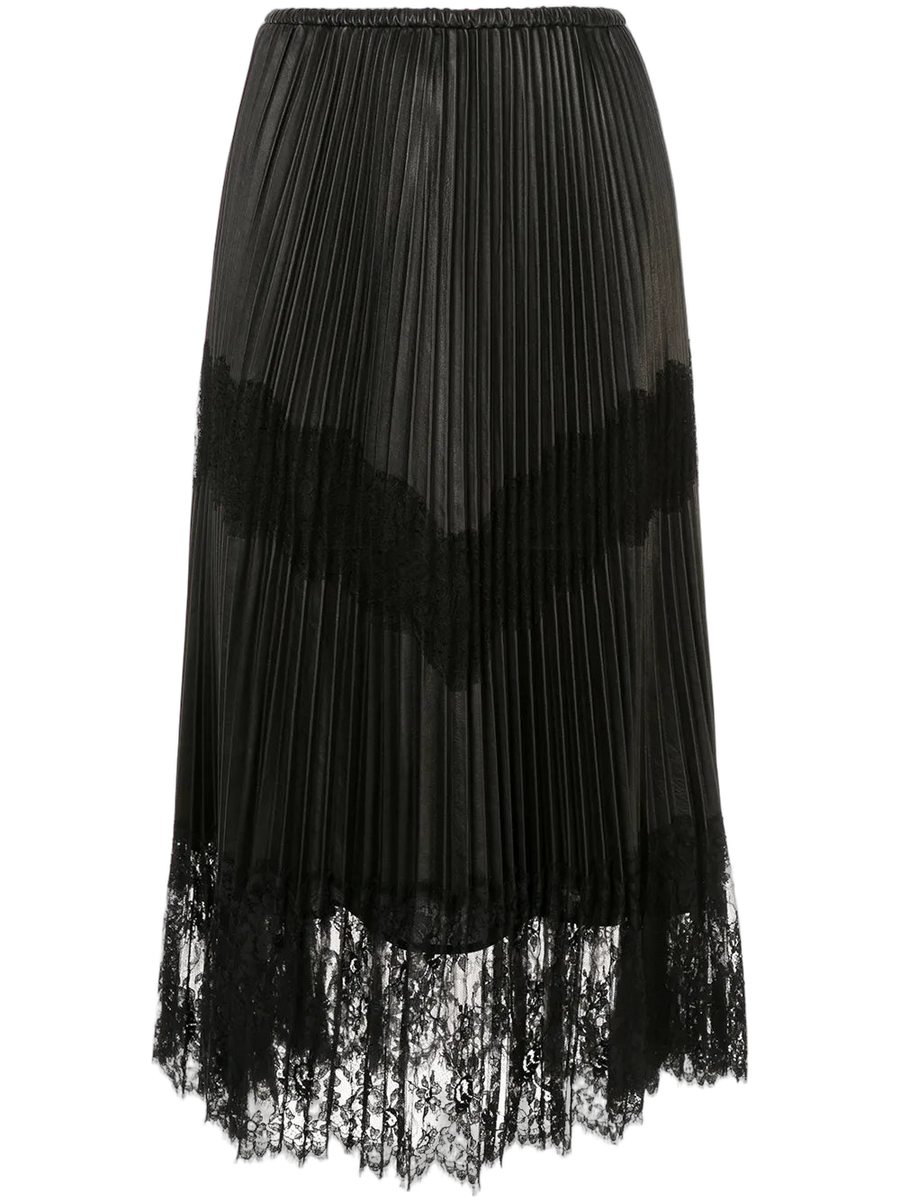 Valentino Lambskin skirt in black
