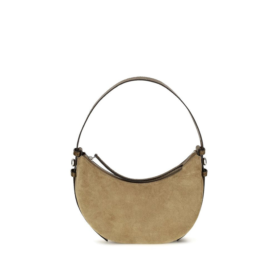 Beige Suede Leather Shoulder Bag