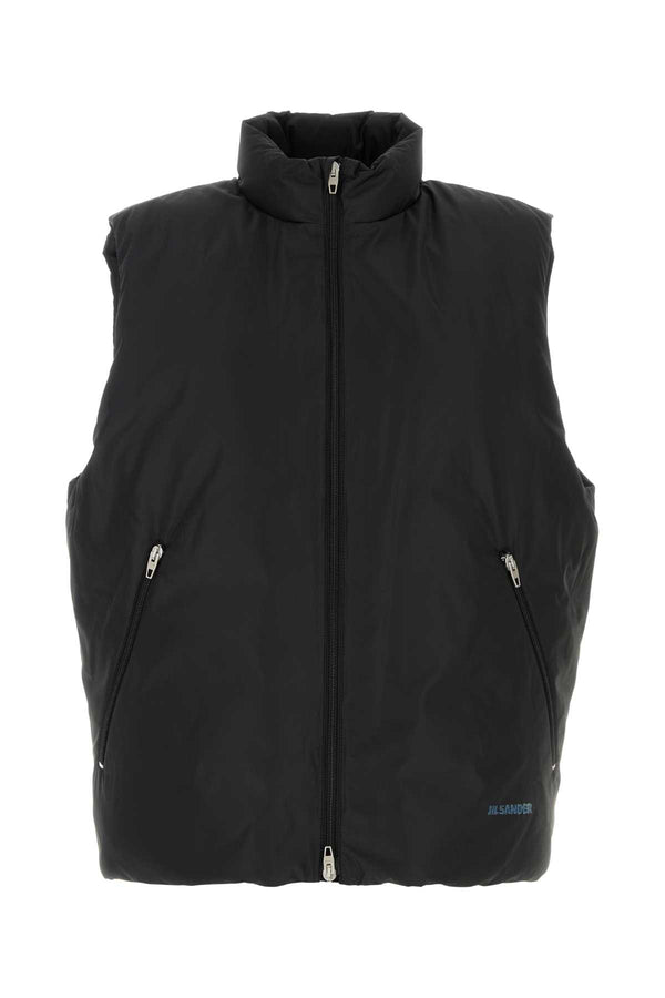 Black Polyester Sleeveless Down Jacket 001 Giubbini