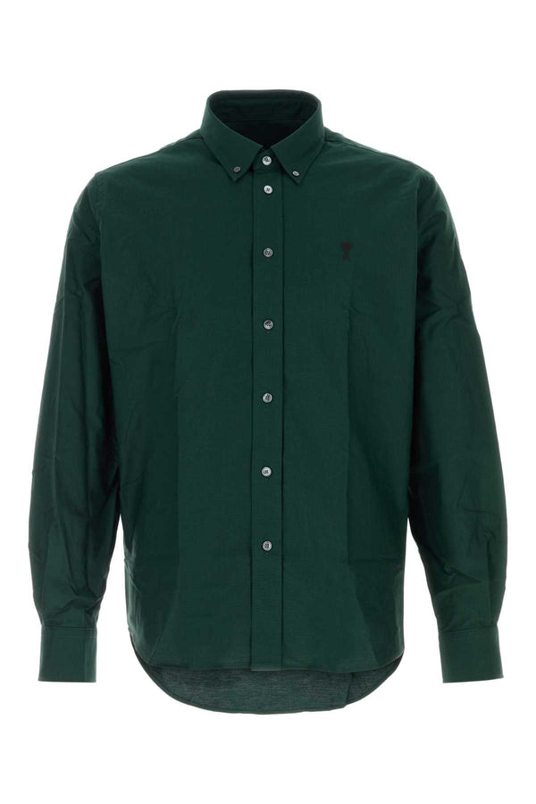 Bottle Green Oxford Shirt Vert Bouteille Exterior: Cotton Camicie