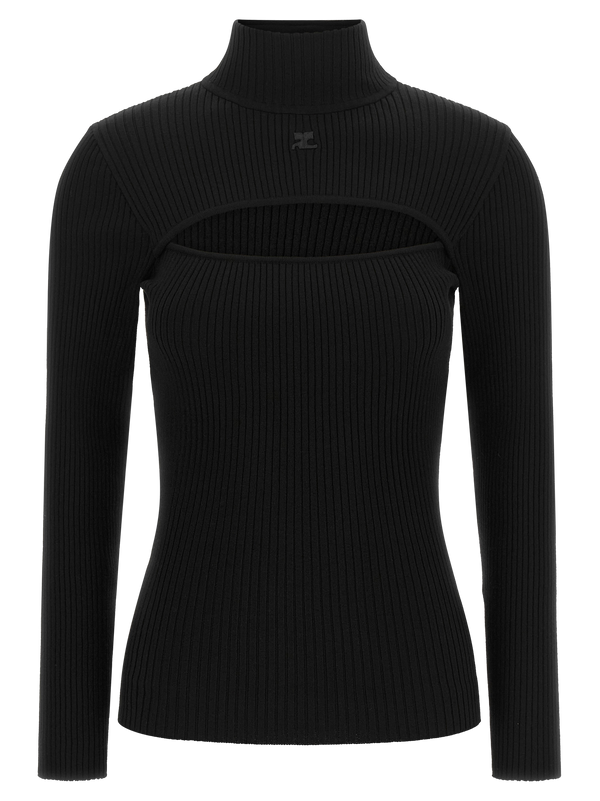 CourrèGes 70% viscose sweater in black