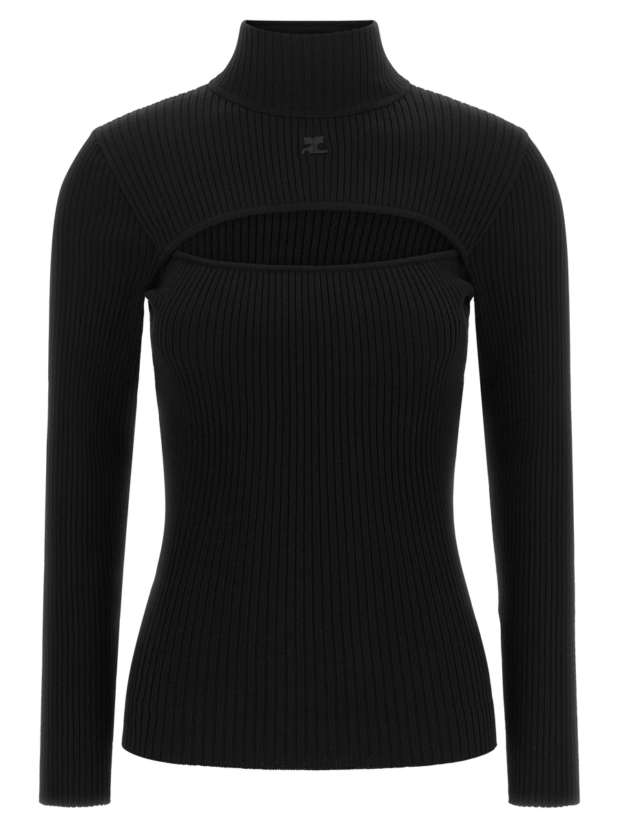 CourrèGes 70% viscose sweater in black