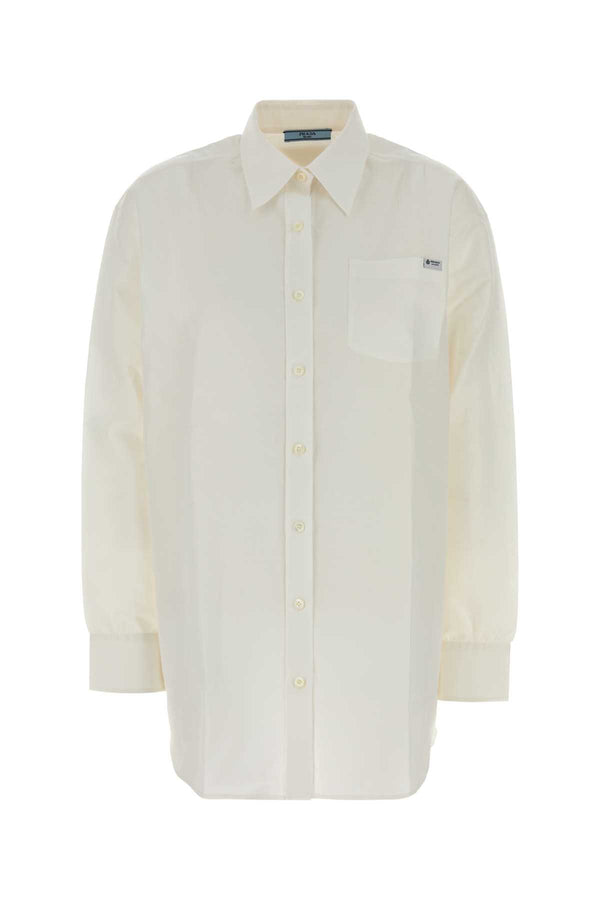 Prada 68% Cotton 32% Linen shirt in white
