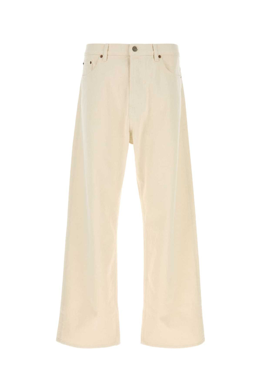 Sand Denim Jeans Avorio Exterior: Cotton