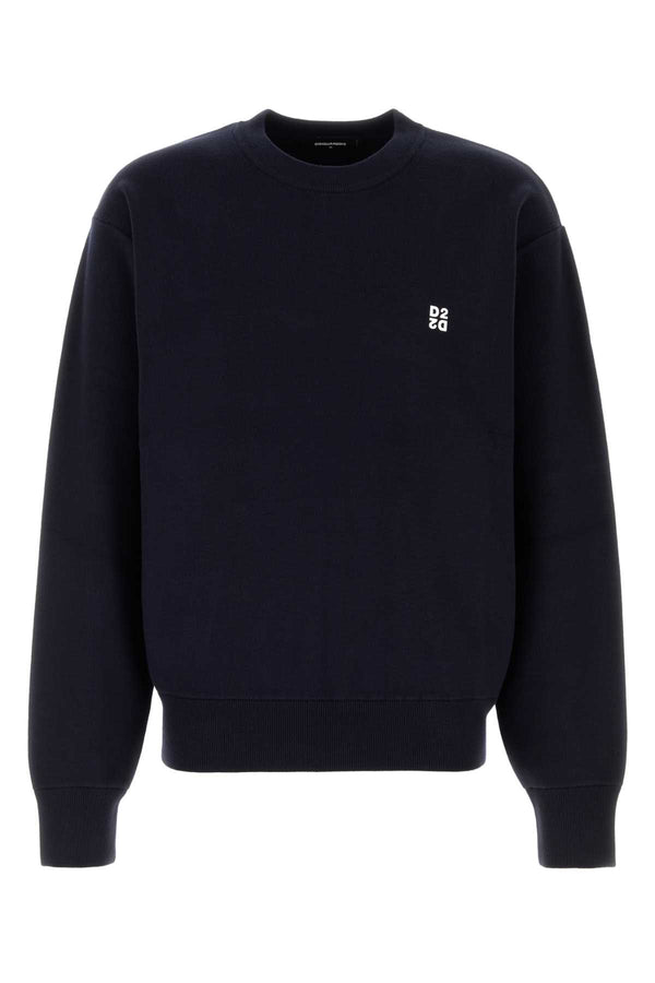 Midnight Blue Viscose Blend Sweater Navyblue Exterior: Polyester Maglieria