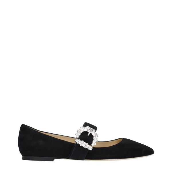 Black Leather Ballet Flats