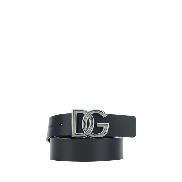 Dolce & Gabbana 100% Calf Leather Bos Taurus belt in black