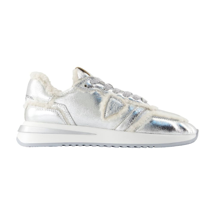 Philippe Model Calfskin sneaker in silver